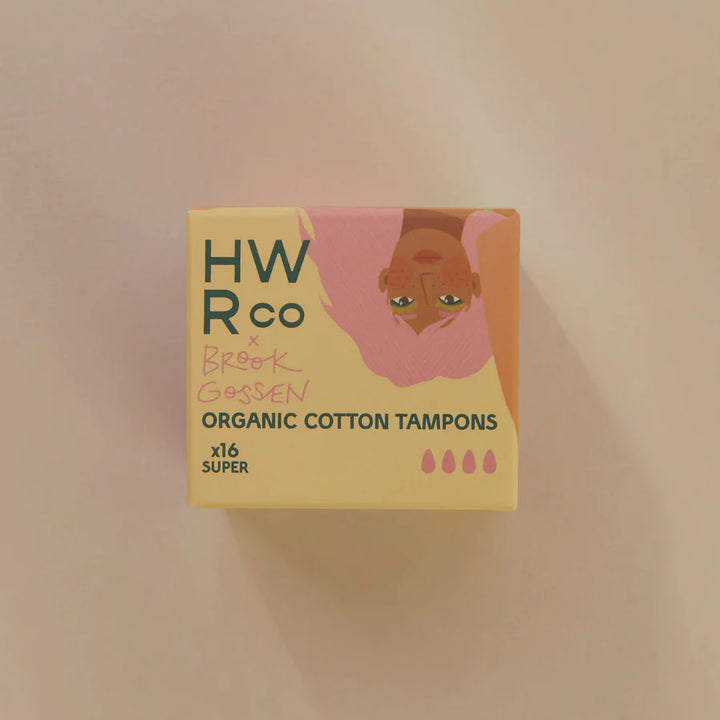 HWRco x Brook Gossen - Organic Cotton Super Tampons - 16 Pack